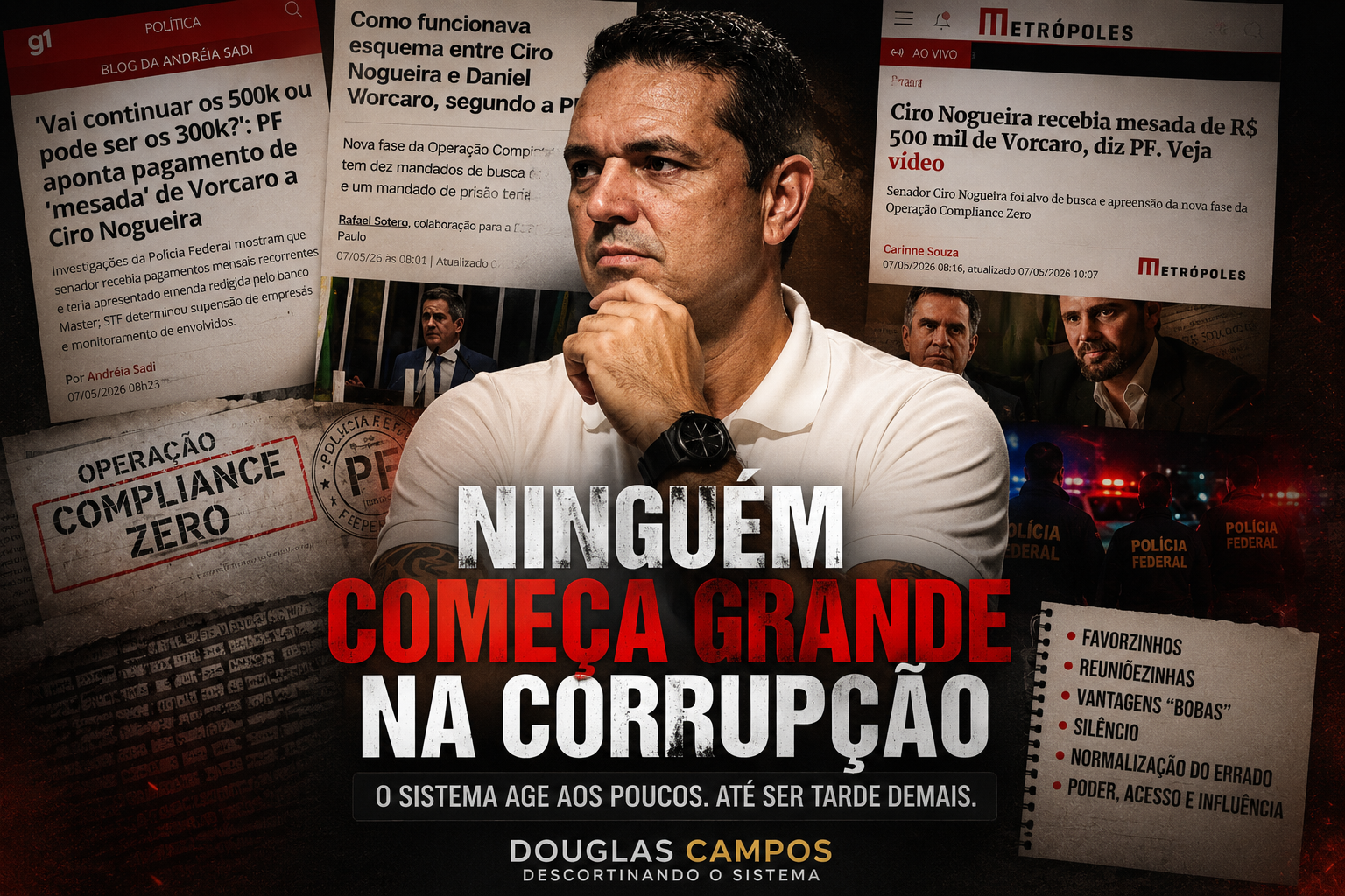 Arte: Ninguém começa grande na corrupção — o sistema age aos poucos